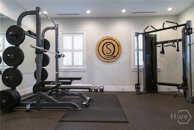 797 Blue Moon Xing, Pooler, GA 31322 - workout room with recessed lighting and baseboards