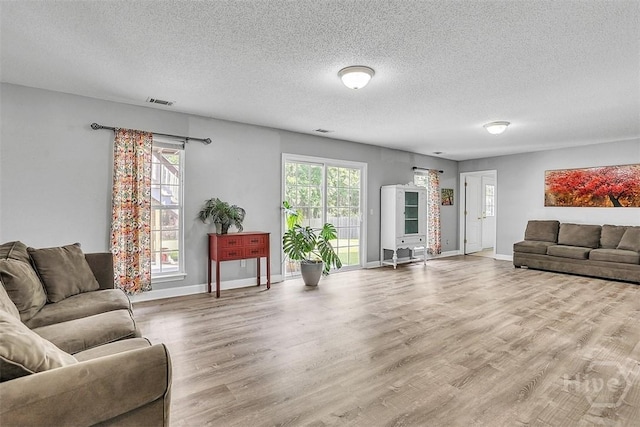 207 Pink Dogwood Ln, Pooler, GA 31322 - living area with wood finished floors, baseboards, and a textured ceiling