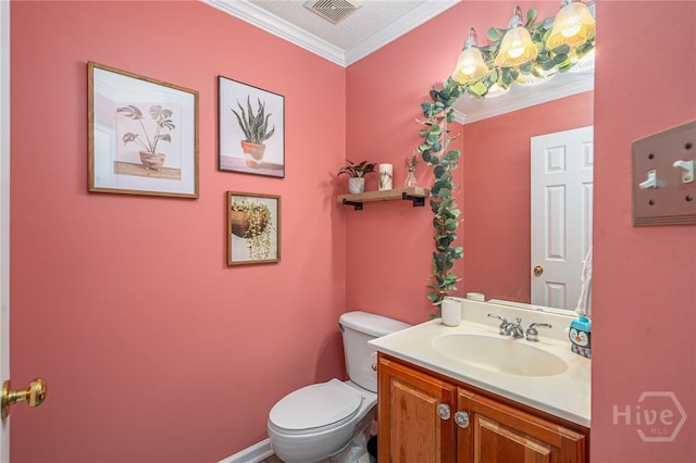 92 Shady Hill Cir, Richmond Hill, GA 31324 - bathroom featuring vanity, toilet, and crown molding