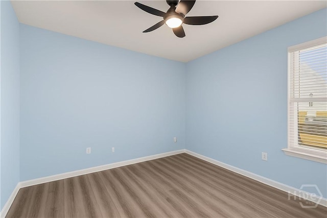 2 Timber Crest Ct, Savannah, GA 31407 - empty room featuring wood finished floors, baseboards, and a ceiling fan