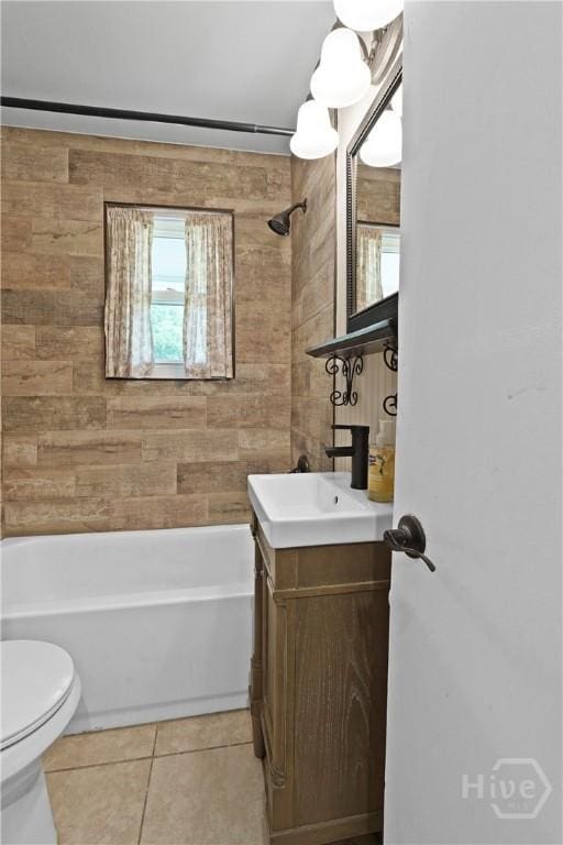 26 Arthur Cir, Savannah, GA 31406 - bathroom featuring toilet, vanity, tub / shower combination, and tile patterned floors