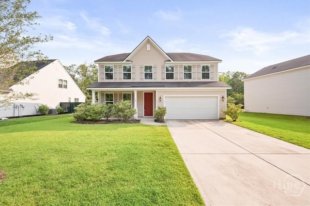 303 Waybridge Way, Richmond Hill, GA 31324 - traditional-style home featuring an attached garage, a front yard, and concrete driveway