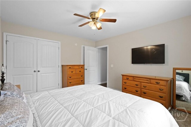 244 Murray Crossing Blvd NE, Ludowici, GA 31316 - carpeted bedroom featuring a closet and ceiling fan