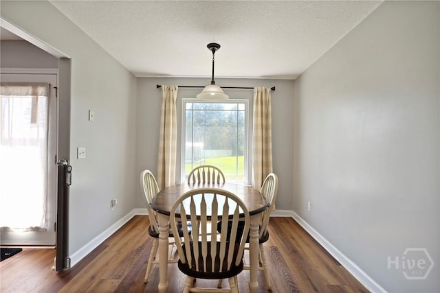541 Deloach Rd NE, Ludowici, GA 31316 - dining area with dark wood-style flooring, baseboards, and a textured ceiling