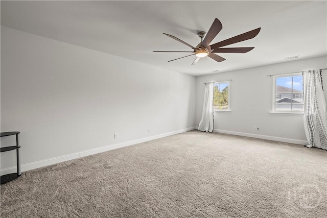 40 Saddlebrush Rd, Ellabell, GA 31308 - unfurnished room with a ceiling fan, baseboards, and carpet floors