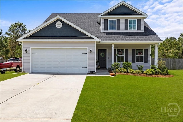 40 Saddlebrush Rd, Ellabell, GA 31308 - view of front of property with driveway, covered porch, a shingled roof, and a garage