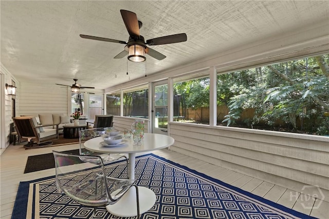 107 Rose Dhu Way, Savannah, GA 31419 - sunroom featuring ceiling fan and an outdoor living space