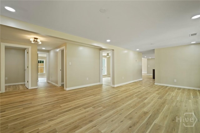40 Circle Dr, Pembroke, GA 31321 - unfurnished room with light wood-style flooring, recessed lighting, and plenty of natural light