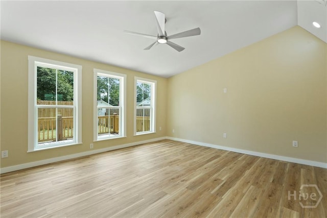 40 Circle Dr, Pembroke, GA 31321 - unfurnished room with light wood-type flooring, ceiling fan, and lofted ceiling