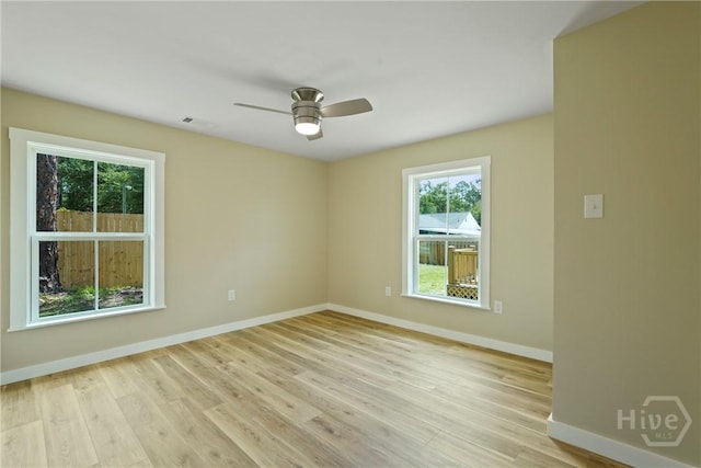40 Circle Dr, Pembroke, GA 31321 - unfurnished room featuring healthy amount of natural light, ceiling fan, and light wood finished floors