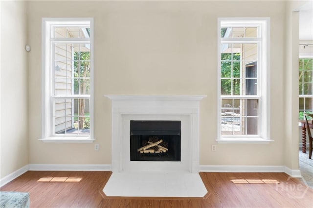 201 Henderson Oaks Dr, Savannah, GA 31419 - unfurnished living room featuring wood finished floors, baseboards, and plenty of natural light
