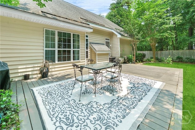 201 Henderson Oaks Dr, Savannah, GA 31419 - wooden deck featuring outdoor dining space