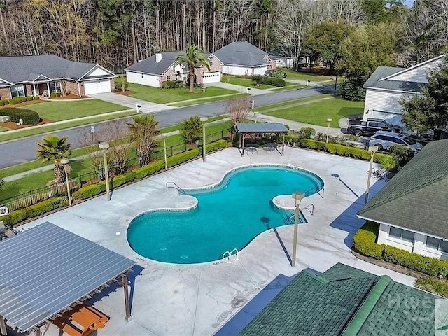 201 Henderson Oaks Dr, Savannah, GA 31419 - community pool with a patio area, a residential view, and a gazebo