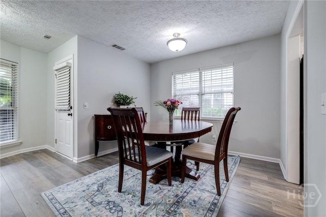 19 S Lake Dr, Savannah, GA 31410 - dining space with wood finished floors, healthy amount of natural light, baseboards, and a textured ceiling