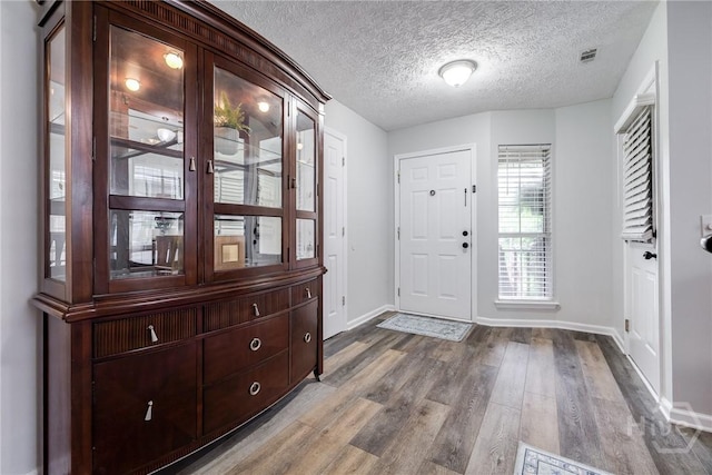 19 S Lake Dr, Savannah, GA 31410 - foyer entrance with wood finished floors, baseboards, and a textured ceiling