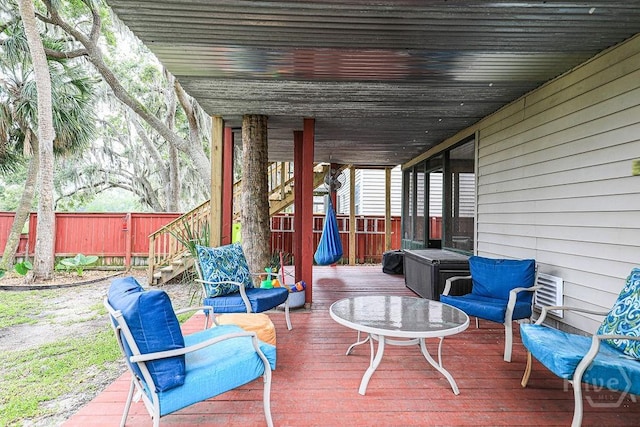 111 Runner Rd, Savannah, GA 31410 - wooden terrace featuring stairs