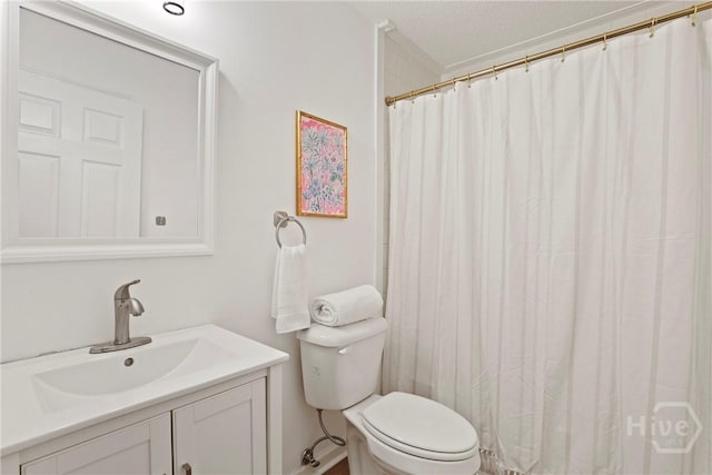 5109 Laroche Ave, Savannah, GA 31404 - bathroom with toilet, vanity, and a shower with shower curtain