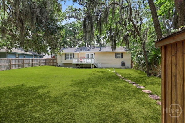 5109 Laroche Ave, Savannah, GA 31404 - back of house with a wooden deck and stairway