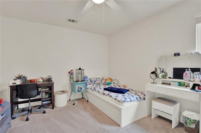 106 Tanzania Trl, Pooler, GA 31322 - bedroom featuring light carpet, ceiling fan, and a desk