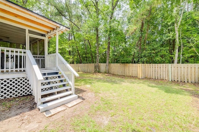 5 Sugar Cane Dr, Savannah, GA 31419 - view of yard with a sunroom, view of scattered trees, and stairs