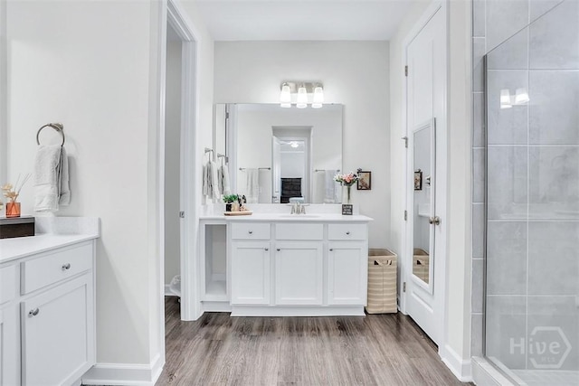 214 Park Chase Chase, Pooler, GA 31322 - bathroom featuring vanity, a shower stall, wood finished floors, and toilet