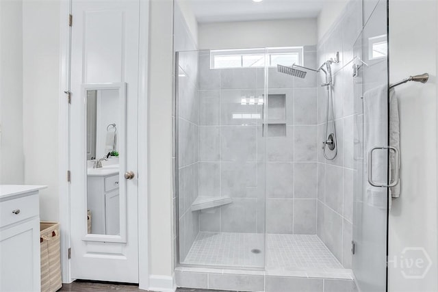 214 Park Chase Chase, Pooler, GA 31322 - bathroom with vanity and a stall shower