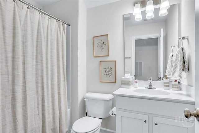 214 Park Chase Chase, Pooler, GA 31322 - full bathroom featuring toilet, vanity, shower / bath combo, and baseboards
