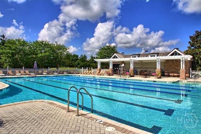 214 Park Chase Chase, Pooler, GA 31322 - community pool featuring a pergola and a patio area