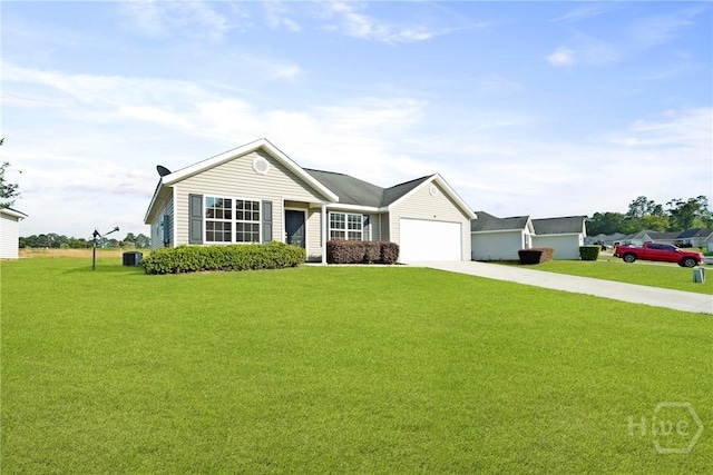 315 S Bridgeport Dr, Statesboro, GA 30461 - single story home with driveway, a front lawn, a garage, and central AC
