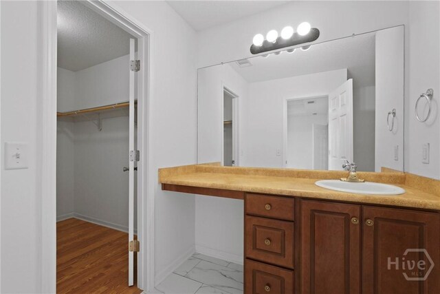 315 S Bridgeport Dr, Statesboro, GA 30461 - bathroom with vanity, baseboards, and a walk in closet