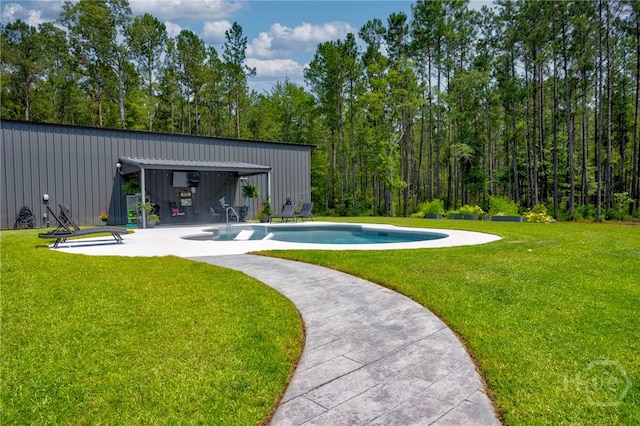 4000 Old River Rd S, Brooklet, GA 30415 - swimming pool with a yard and a patio area