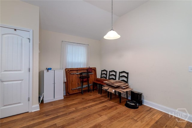 157 Stonebrook Way, Statesboro, GA 30458 - dining space featuring vaulted ceiling, wood finished floors, and baseboards