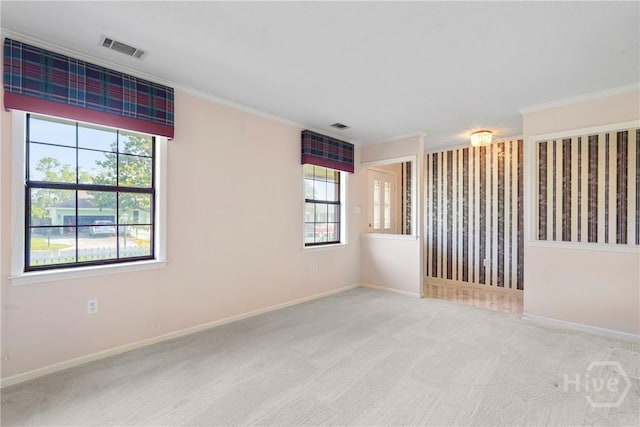 145 Cardinal Rd, Savannah, GA 31406 - carpeted empty room featuring ornamental molding, plenty of natural light, and baseboards