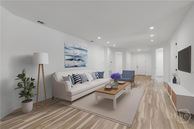238-A W Magnolia Ave, Savannah, GA 31419 - living room featuring light wood-style flooring, recessed lighting, and baseboards