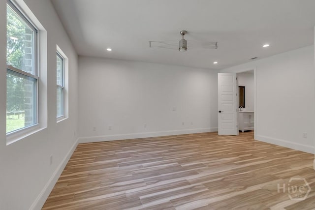 238-A W Magnolia Ave, Savannah, GA 31419 - unfurnished room featuring healthy amount of natural light, light wood-style flooring, ceiling fan, and recessed lighting