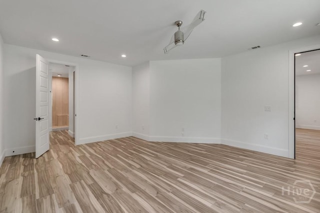 238-A W Magnolia Ave, Savannah, GA 31419 - unfurnished room with light wood-type flooring, recessed lighting, and baseboards