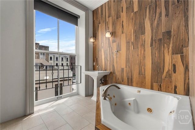 301 W Broughton St Unit 3B, Savannah, GA 31401 - bathroom with a whirlpool tub and tile patterned flooring