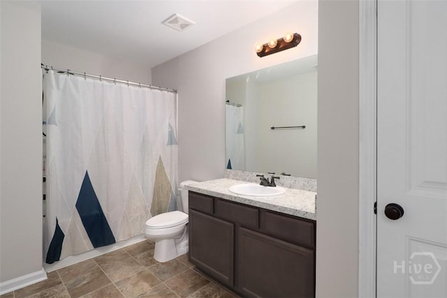 304 Boomer Ct, Guyton, GA 31312 - bathroom featuring vanity, toilet, and a shower with shower curtain