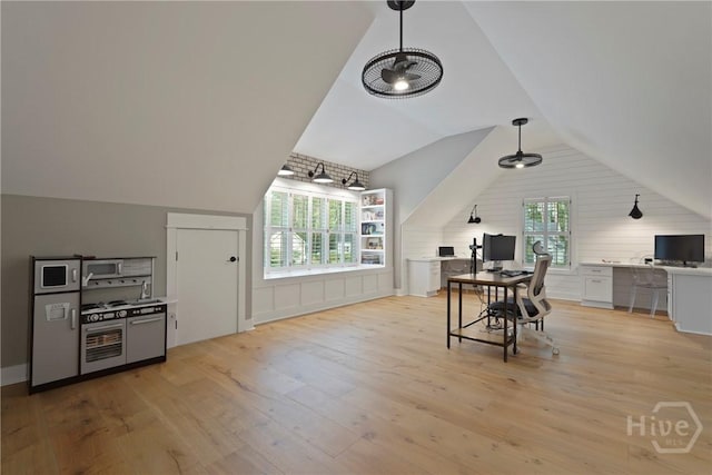 315 Linkside Lake Dr, Richmond Hill, GA 31324 - office featuring vaulted ceiling and light wood-style floors