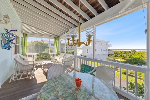5 Northshore Dr, Tybee Island, GA 31328 - sunroom / solarium featuring outdoor dining area and vaulted ceiling