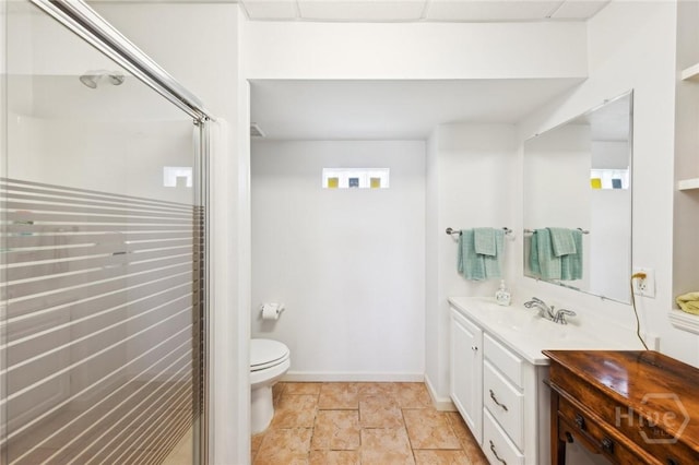 5 Northshore Dr, Tybee Island, GA 31328 - full bath with vanity, a stall shower, toilet, and baseboards