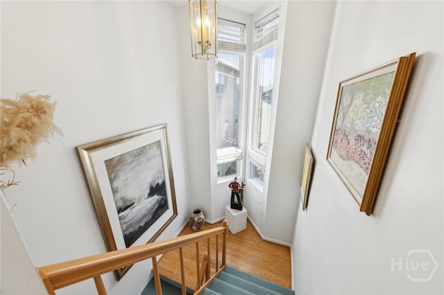 5 Northshore Dr, Tybee Island, GA 31328 - staircase featuring baseboards and wood finished floors