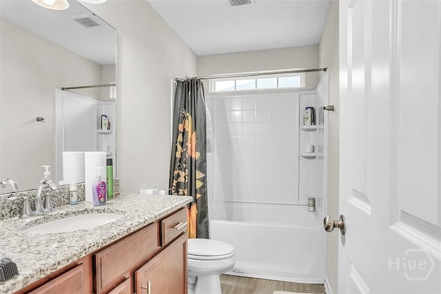 194 Calm Oaks Cir, Savannah, GA 31419 - bathroom featuring vanity, toilet, and shower / bath combo with shower curtain