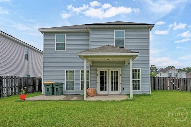 194 Calm Oaks Cir, Savannah, GA 31419 - rear view of house featuring french doors and a patio area