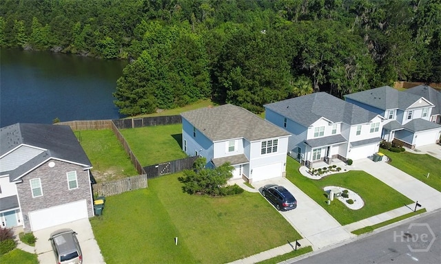 194 Calm Oaks Cir, Savannah, GA 31419 - aerial perspective of suburban area with a large body of water and a heavily wooded area