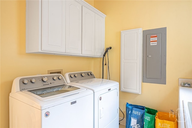 6 Pine Shadow Ct, Savannah, GA 31411 - laundry area with electric panel, washer and clothes dryer, and cabinet space