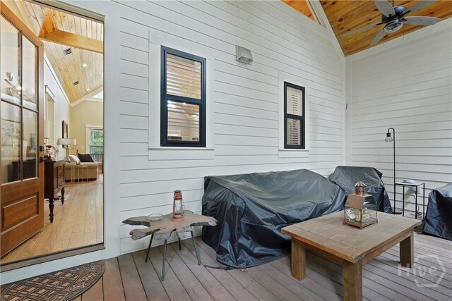 39 Bird Dog Ln, Midway, GA 31320 - deck with ceiling fan