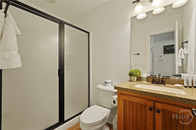 152 Covey Rise Pl, Midway, GA 31320 - bathroom with toilet, a stall shower, and vanity