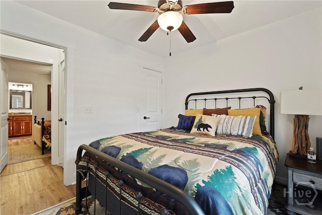 152 Covey Rise Pl, Midway, GA 31320 - bedroom with light wood-style floors and ceiling fan