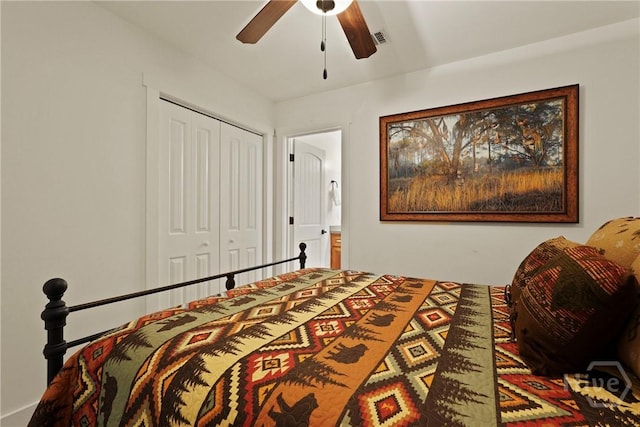 152 Covey Rise Pl, Midway, GA 31320 - bedroom featuring a closet and ceiling fan